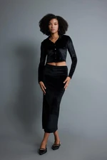 DEFACTO Pencil Velour Maxi Skirt