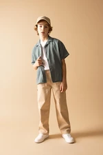 DEFACTO Boys' Loose Fit Standard Cuff Gabardine Trousers