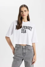 DEFACTO Oversize Fit Crew Neck Printed Short Sleeve T-Shirt