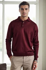 28296 Dewberry Polo Neck Mens Knit Sweater-BURGUNDY