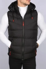 16683 Dewberry Hooded Mens Vest-BLACK