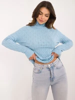 Light blue women's turtleneck