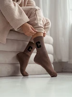 Terry socks letter C brown