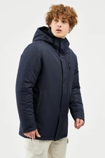 River Club Men's Navy Blue Detachable Hooded Water and Windproof Winter Coat & Coat & Parka