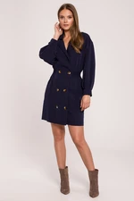 Makover Woman's Dress K112 Navy Blue