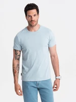 Ombre BASIC men's classic cotton T-shirt - light blue