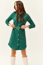 Olalook Women's Emerald Green Cachet Shirt Dress