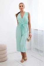 Jumpsuit with ties at the waist with straps