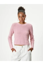 Koton Crew Neck Knitted Sweater Soft Texture Long Sleeve