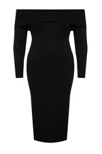 Trendyol Curve Black Carmen Collar Knitwear Dress