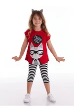 Mushi Meow Pow Girls Leggings Set