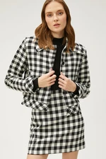 Koton Women's Black Plaid Jacket