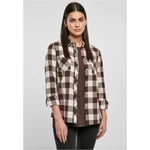 Ladies Turnup Checked Flanell Shirt Pink/Brown