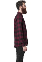 Plaid flannel shirt blk/burgundy