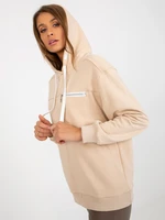 Light beige hoodie with drawstrings