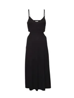 Michael Kors Šaty - BUSTIER CUTOUT MIDI DRESS čierne