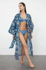 Trendyol Ethnic Patterned Maxi Woven 100% Cotton Kimono&amp;Kaftan