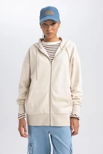 DEFACTO Oversize Fit Hooded Thick Fabric Cardigan