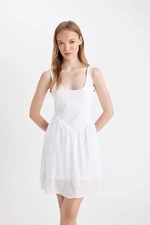 DEFACTO Coool Round Neck White Suspender Mini