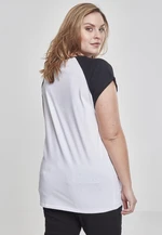 Women's contrasting raglan T-shirt white/black