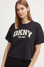 Bavlnené tričko Dkny dámske, čierna farba, DP4T9945