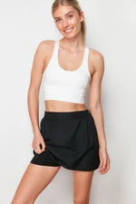 Trendyol Black Parachute Fabric Knitted Sports Shorts Skirt with 2-Layer Pockets and Shorts Inside