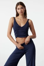 Trendyol Navy Blue Supported/Shaping Double Strap V-Neck Knitted Sports Bra