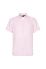 Tommy Hilfiger Košeľa - SLIM FLEX CO/LI DOBBY SHIRT S/S ružová