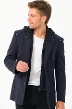 K7532 DEWBERRY MEN'S COAT-PLAIN NAVY BLUE