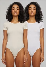 Women's Organic Stretch Jersey Body - 2-Pack White+Beige