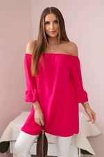 Spanish blouse with ruffles on the sleeve fuchsia