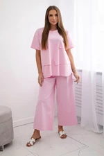 Set of new punto blouse + trousers light pink