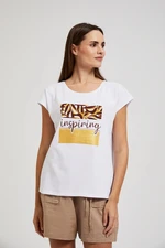 Women's T-shirt with MOODO print - white