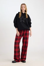 DEFACTO Cool Pajama Pants Wide Leg Wide Leg Plaid Waist Pocket Elastic Normal Waist