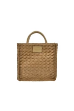 Big star knitted handbag beige