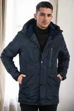 95968 Dewberry Hooded Coat Parka with Fleece Inside-NAVY