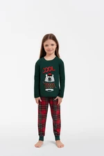 Kids' pajamas Tess, long sleeves, long legs - green/print