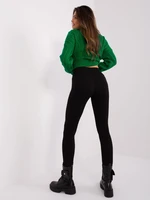 Black basic leggings made of cotton