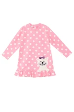 Denokids Teddy Bear Baby Girl Polka Dot Pink Dress