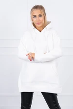 Insulated sweatshirt with slits on the sides ecru