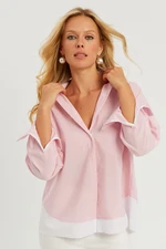 Cool & Sexy Women's Pink Striped Shirt