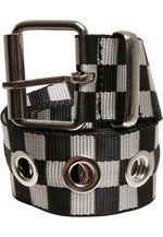 Plaid belt with eyelets black/white