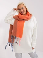 Orange warm women's scarf