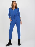 Dark blue jumpsuit with trousers and hood