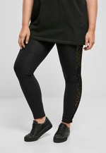 Women's Leggings Flock Lace Stripe - Black