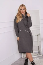 Insulated dress with a hood made of graphite