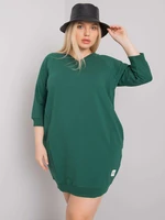 Dark green plus size dress with pockets