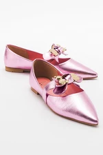 LuviShoes HELSI Pink Bow Women's Ballerinas