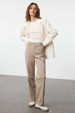 Trendyol Mink Stitch Detailed High Waist Wide Leg Trousers