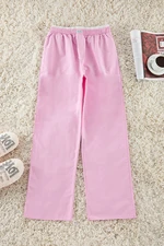 Trendyol Pink Cotton Elastic and Label Detailed Woven Pajama Bottoms